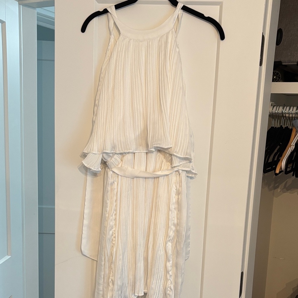 Lulu's White Pleated Dress